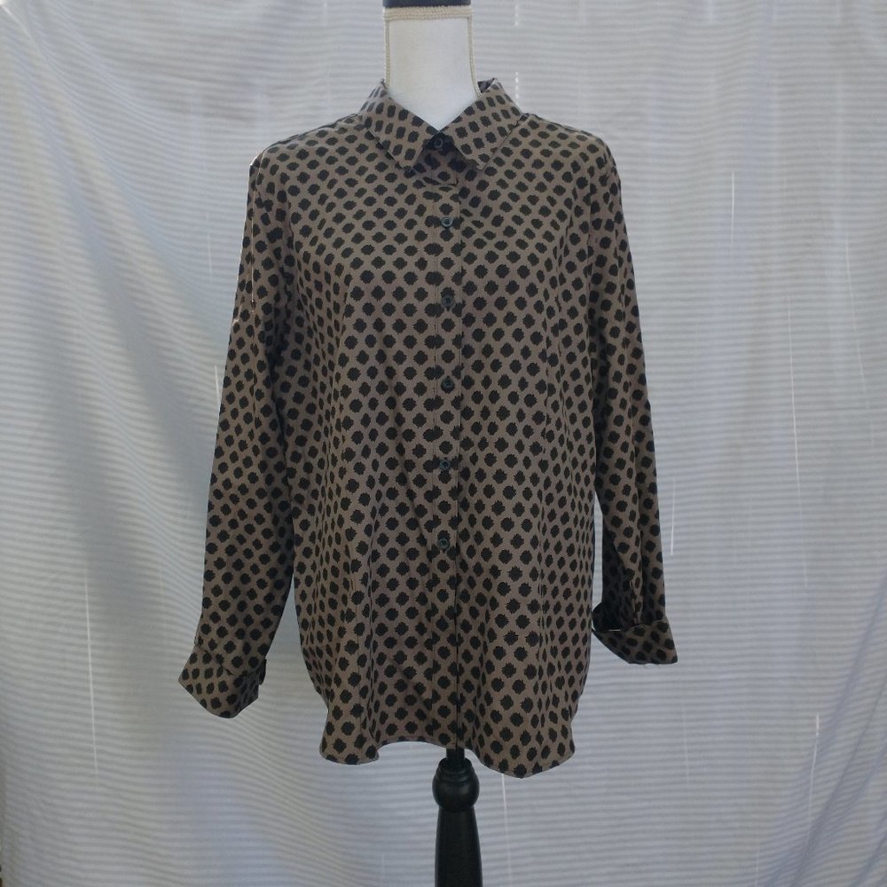 Chico's XL Button Up Shirt Animal Print NEW size 3